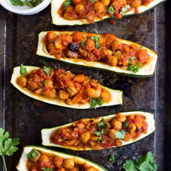 Moroccan Stuffed Zucchini Boats