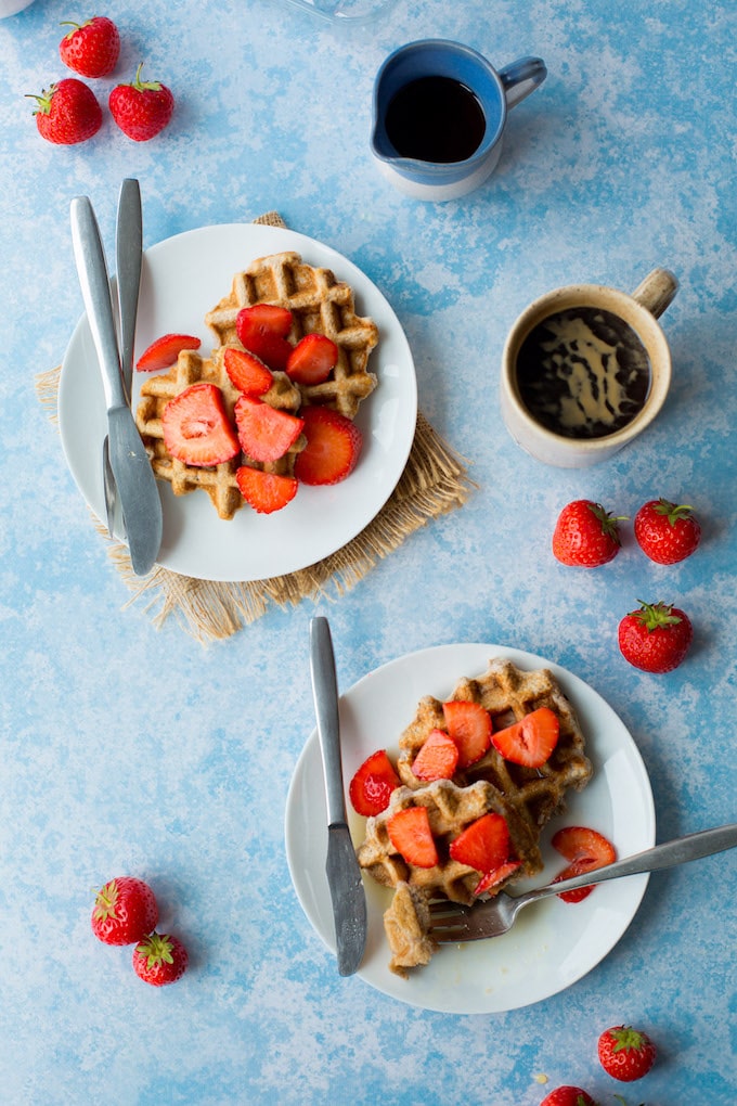 Single serve Paleo Waffles made with coconut flour – ready in about five minutes! Gluten Free + Dairy Free + Paleo