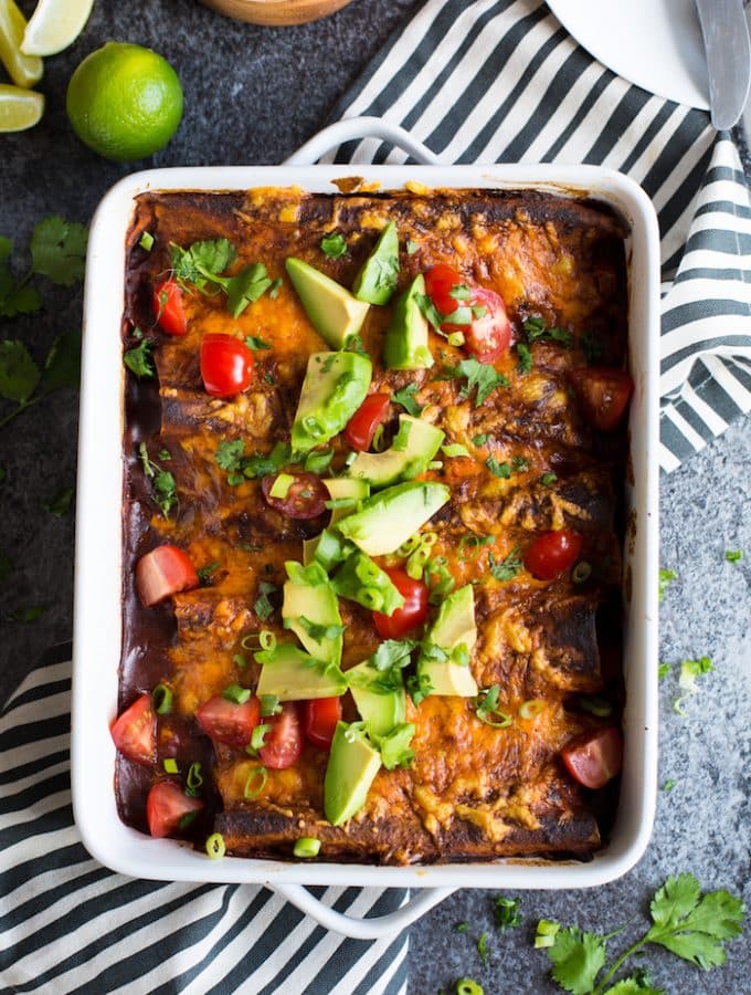 Skinny Chipotle Sweet Potato Enchiladas