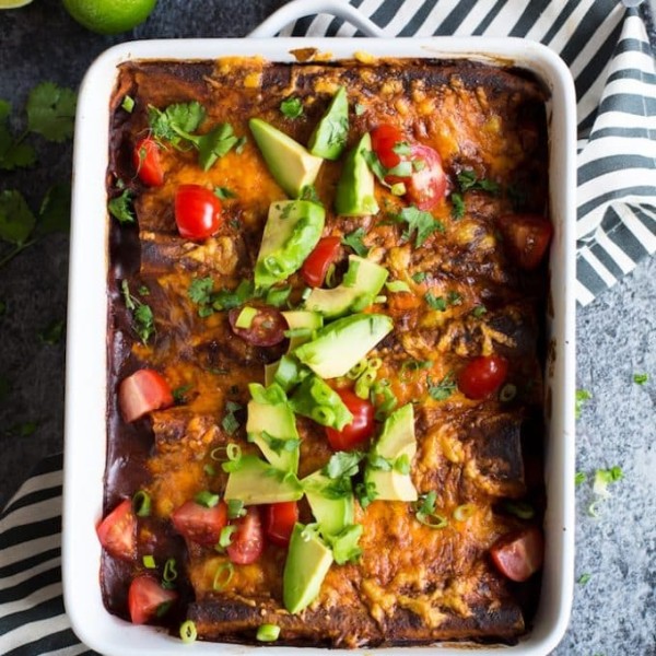 Skinny Chipotle Sweet Potato Enchiladas