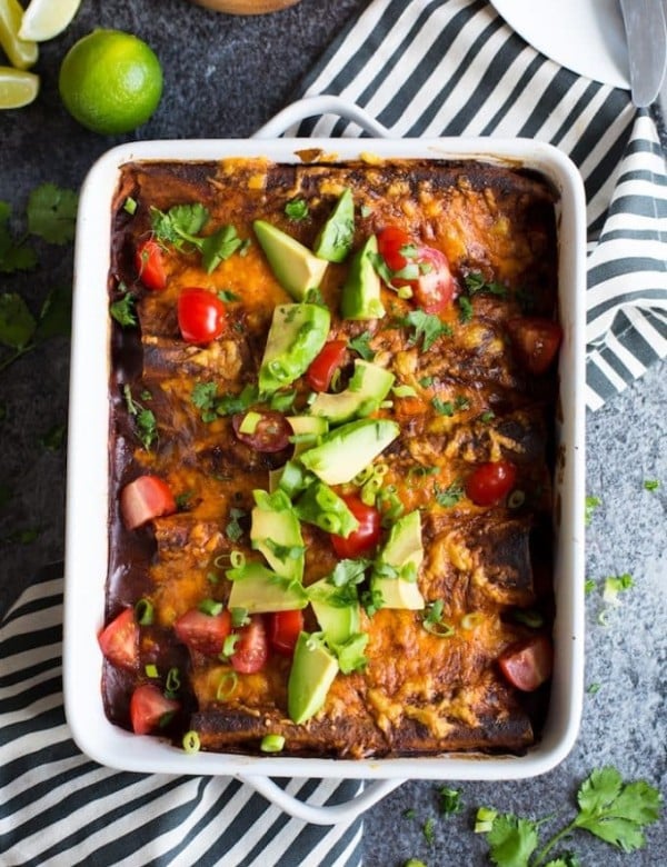 Skinny Chipotle Sweet Potato Enchiladas