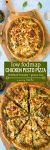 Low FODMAP Chicken Pesto Pizza - topped with a simple chive pesto, shredded chicken breasts and mozzarella. | Gluten Free + FODMAP Friendly
