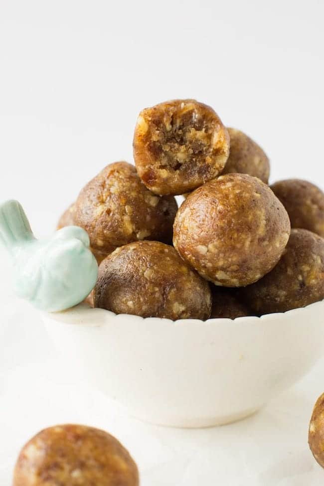 bowl of nut and date balls