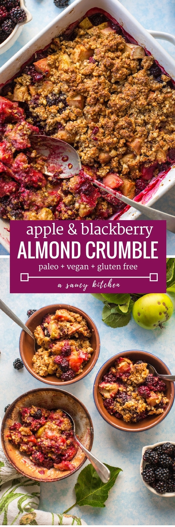 grain free apple & blackberry crumble