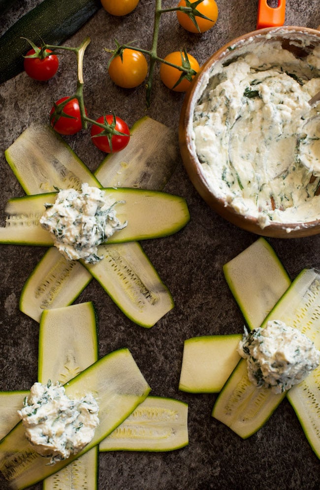 ricotta in zucchini to make zucchini ravioli