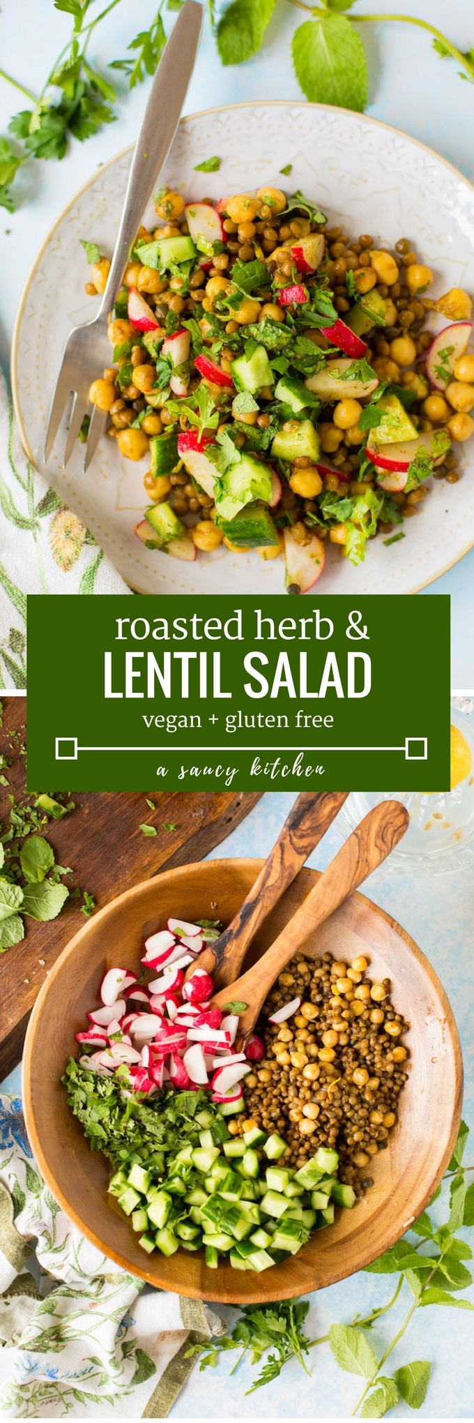 roasted herb & lentil salad