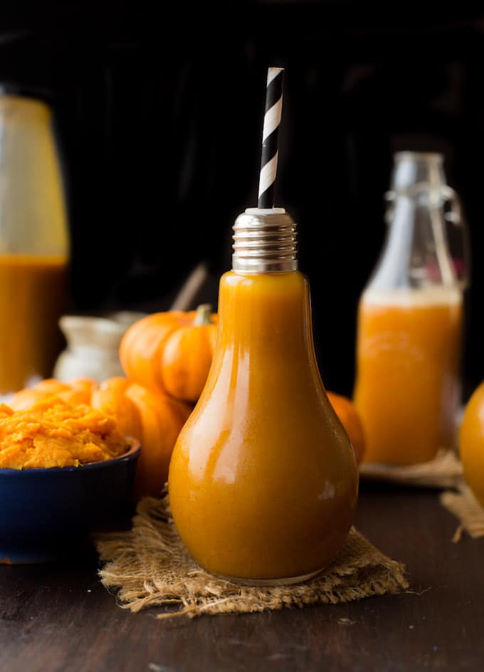 Harry Potter inspired Pumpkin Juice - made with real pumpkin, apple juice and cozy autumnal spices! | Gluten Free + Vegan + Paleo