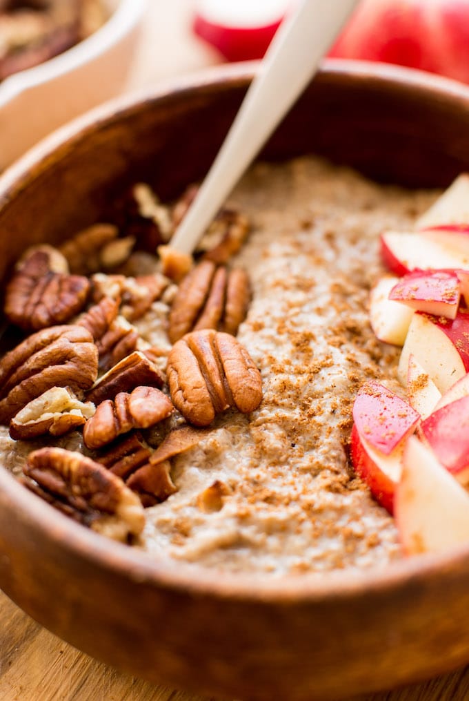 Warm and cozy Chai Chia Pudding made in about five minutes! Gluten Free + Paleo + Vegan + Low FODMAP