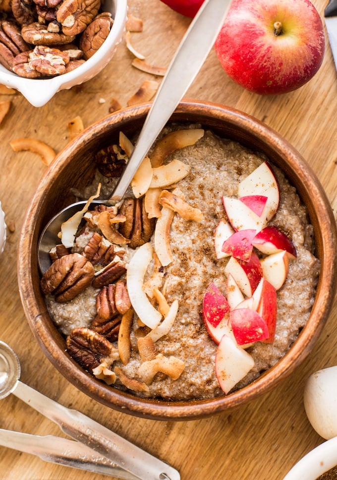 Warm and cozy Chai Chia Pudding made in about five minutes! Gluten Free + Paleo + Vegan + Low FODMAP