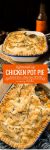 Lightened up Gluten Free Chicken Pot Pie loaded with veggies and topped with an herby crust | Dairy Free Option Available