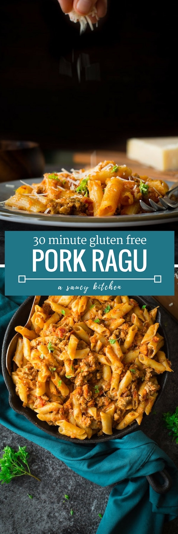quick pork ragu with penne