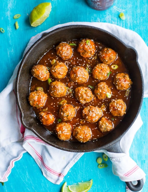 Honey Sriracha Turkey Meatballs