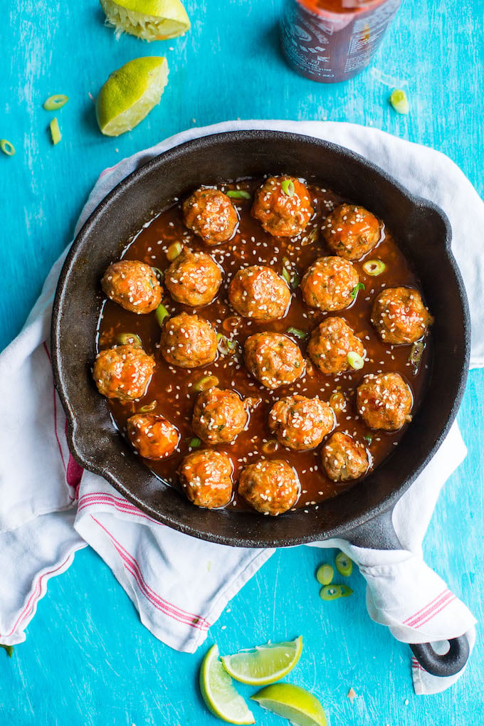 Honey Sriracha Turkey Meatballs