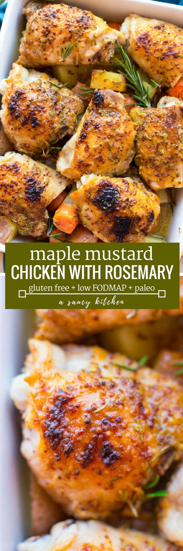 low fodmap maple mustard chicken with rosemary