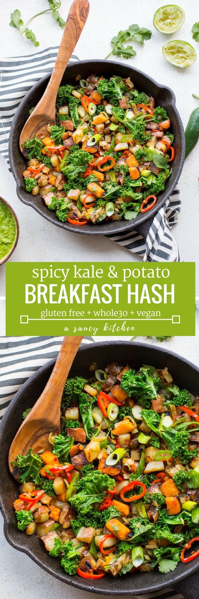 Spicy Kale Potato Breakfast Hash - A Saucy Kitchen