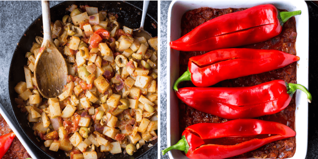 potato and pepper collage
