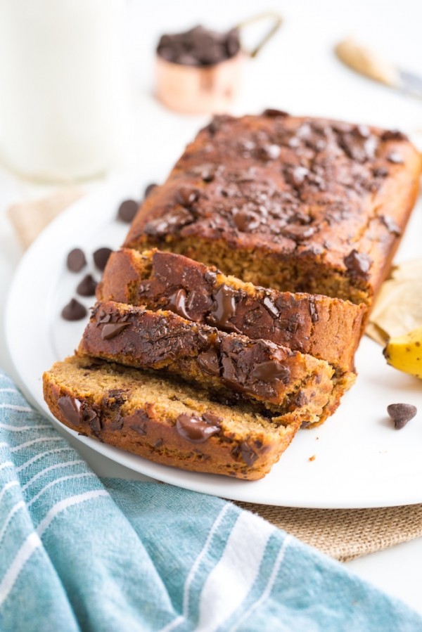 Chickpea Chocolate Chip Vegan Banana Bread A Saucy Kitchen