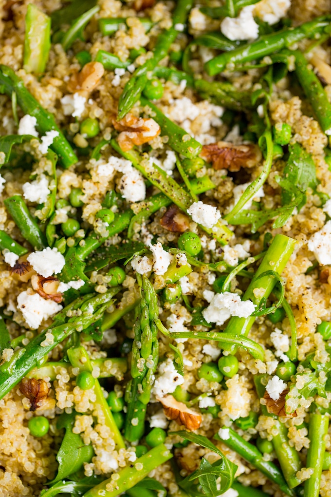 Spring Quinoa Pea & Asparagus Salad close up 