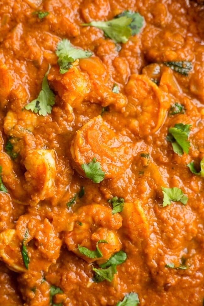  Up close view of Tomato & Turmeric Shrimp Curry