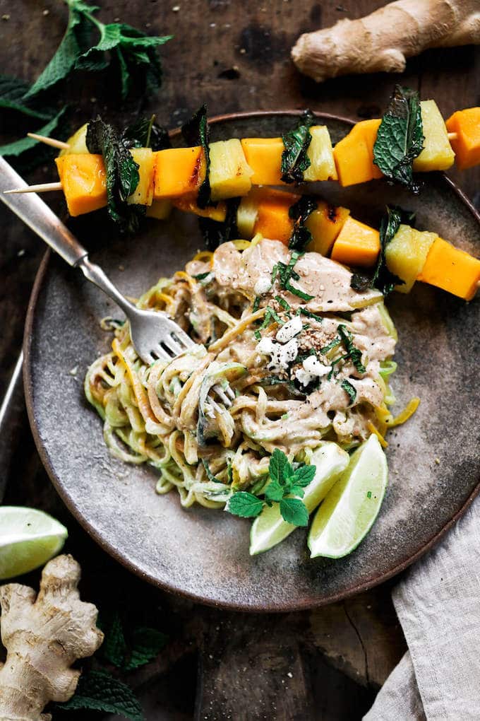 Paleo Gluten Free Sesame Gigner Zucchini Noodles