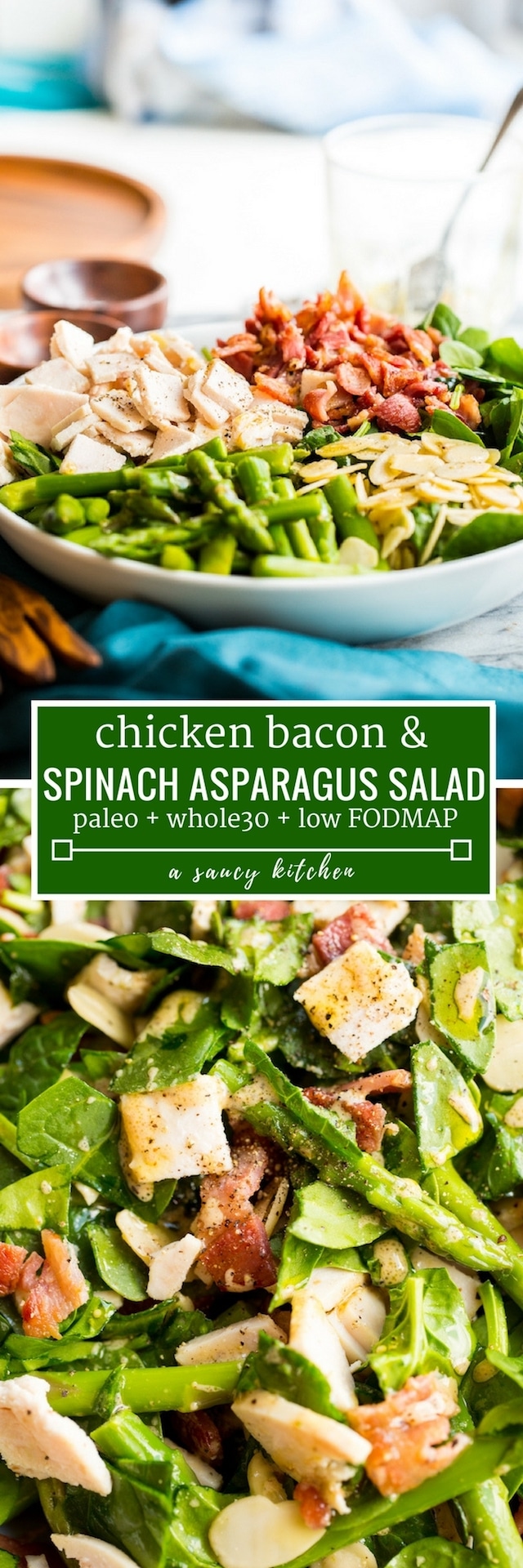 chicken bacon spinach & asparagus salad