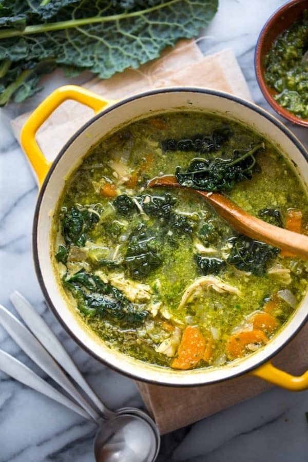 Kale & Chicken Pesto Soup A Saucy Kitchen
