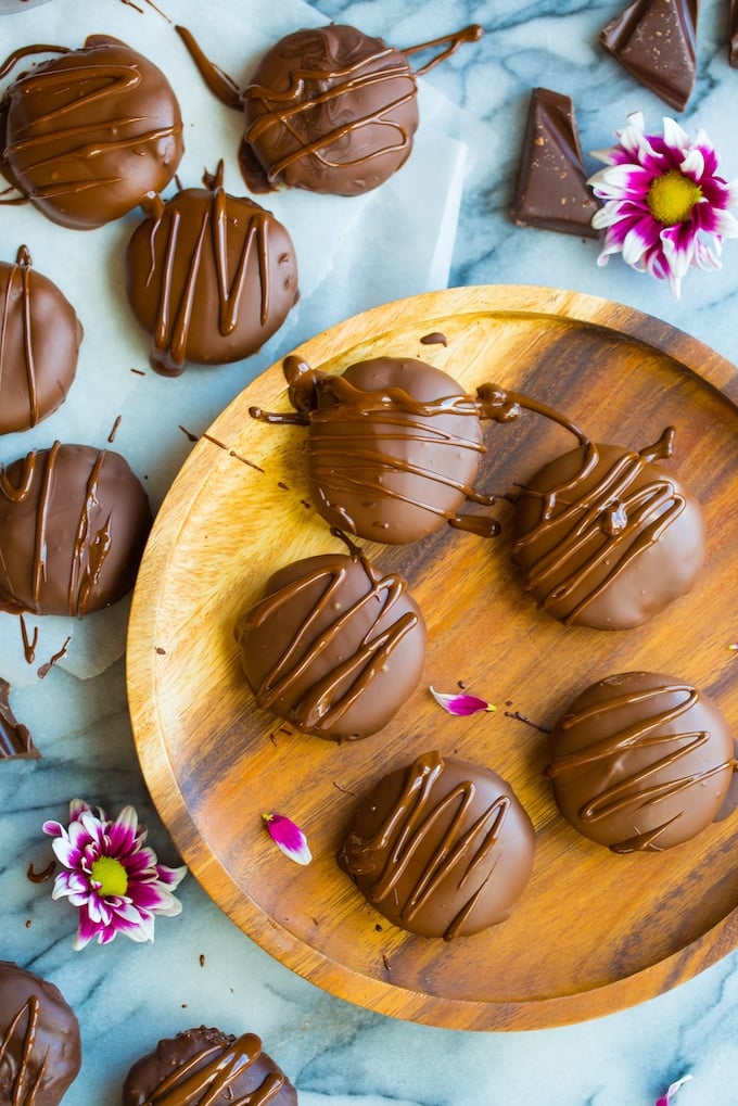 Homemade Coconut Peppermint Patties on a plate