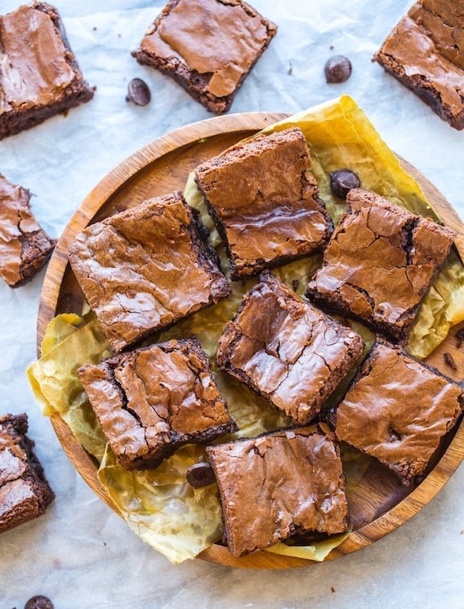 chickpea brownies on a plate