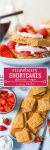 Gluten Free Vegan Strawberry Shortcake PINTEREST GRAPHIC WITH TEXT: VEGAN + GLUTEN FREE