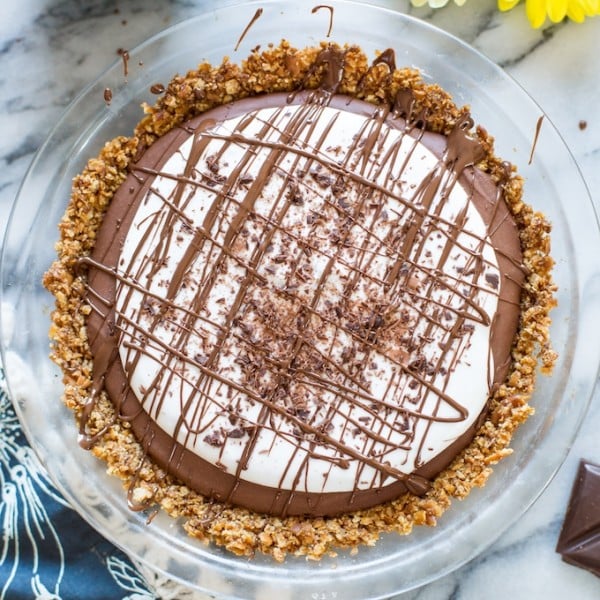 Vegan Chocolate Mousse Pretzel Crust Pie