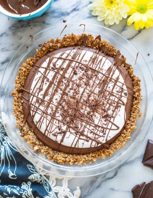 Vegan Chocolate Mousse Pretzel Crust Pie