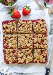 Strawberry Crumb Bars cut into squares