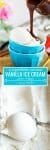 coconut vanilla ice cream pinterest graphic with text: paleo + vegan