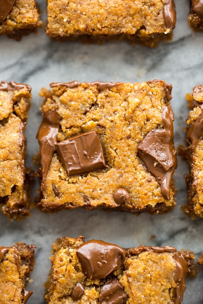 square of Paleo Almond Butter vegan Blondies 