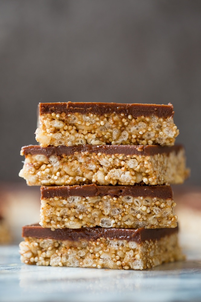 Toasted Quinoa Peanut Butter Scotcharoos A Saucy Kitchen