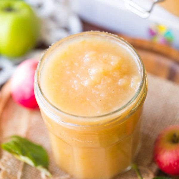 Instant Pot Apple Sauce in a jar