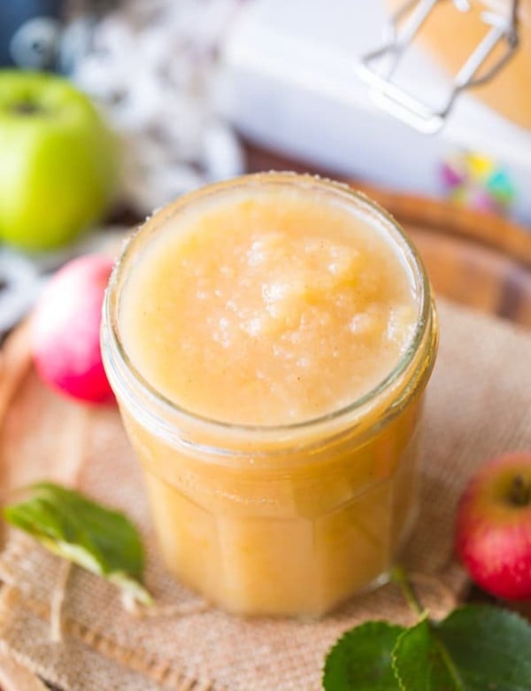 Instant Pot Apple Sauce in a jar