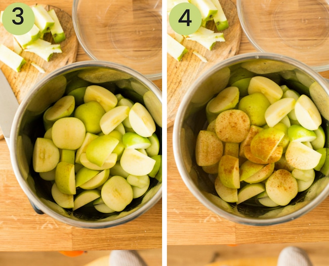 instant pot applesauce collage in the instant pot