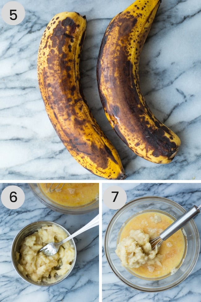 paleo banana muffins collage with banans 