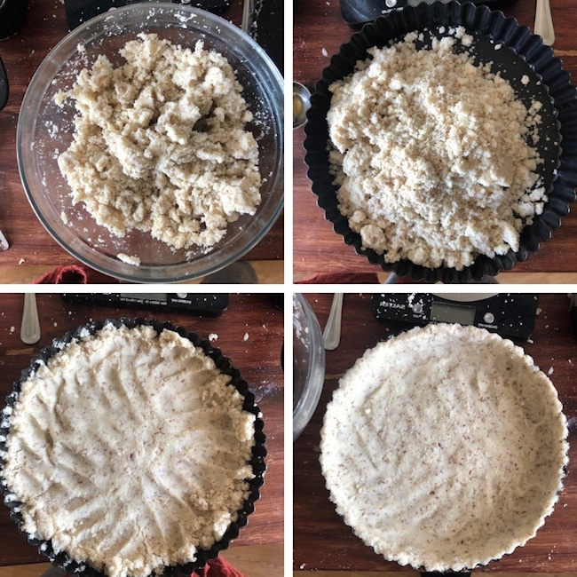 Coconut Flour Pie Crust formation collage