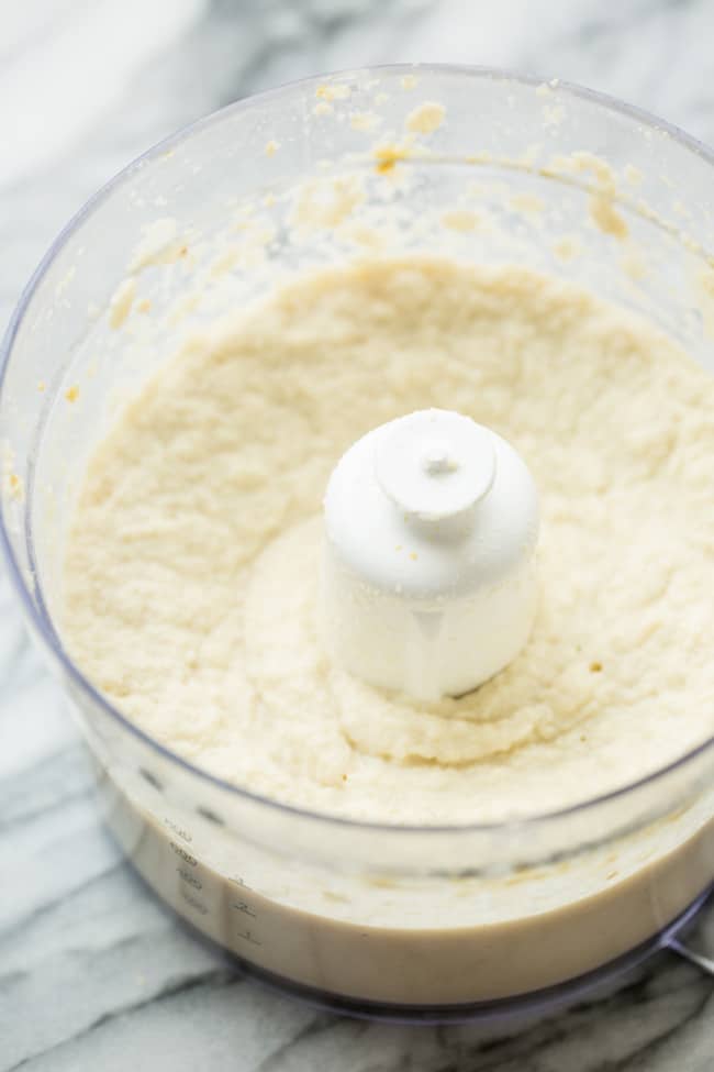 mashed cauliflower in a food processor 