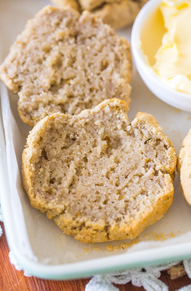 paleo Biscuits cut in half