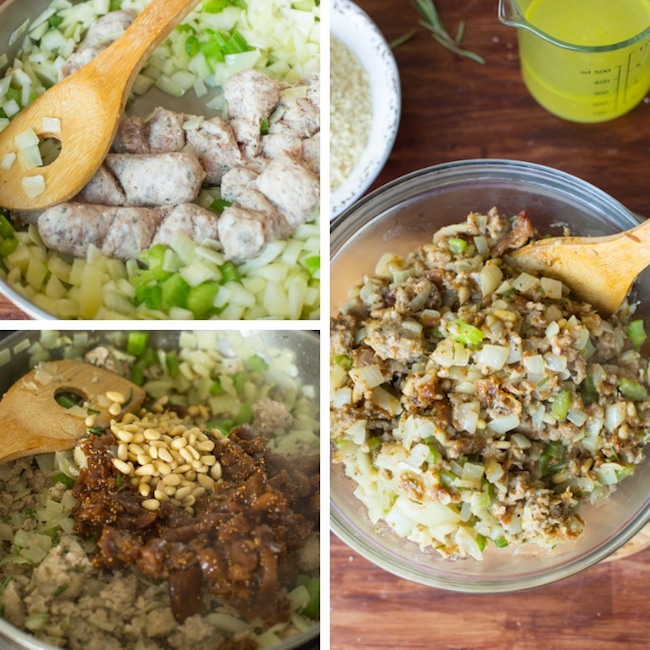Roasted Turkey Roulade & Fig Sausage Stuffing collage
