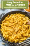 pumpkin mac and cheese pinterest graphic with title