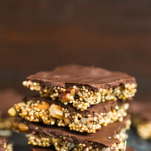 Chocolate Covered Seedy Quinoa Brittle