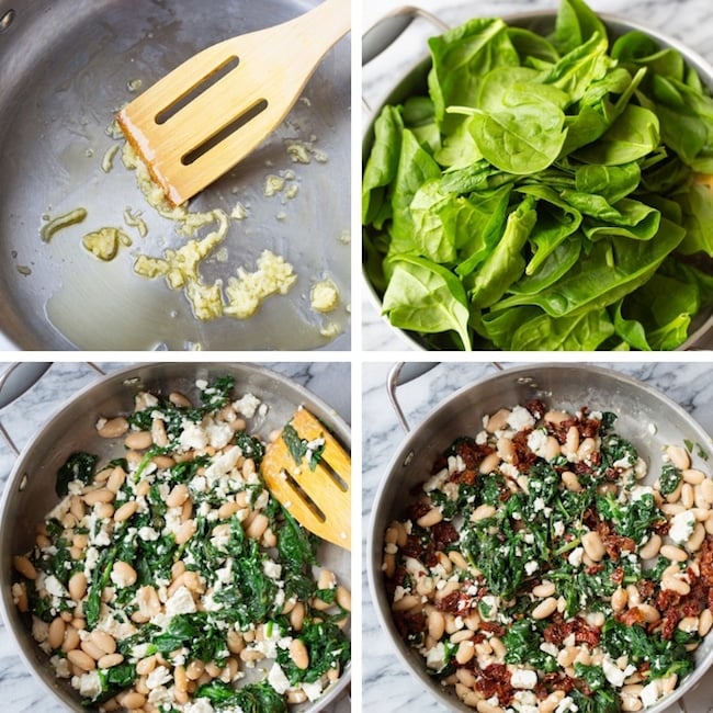 Spinach and Feta Stuffed Sweet Potatoes collage