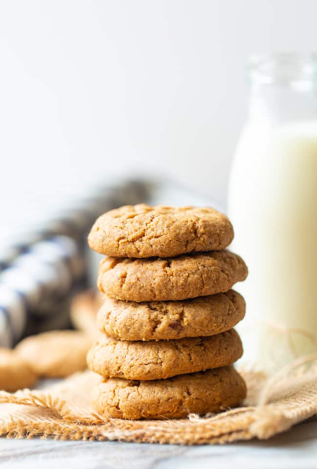 gluten free vegan peanut butter cookies stack