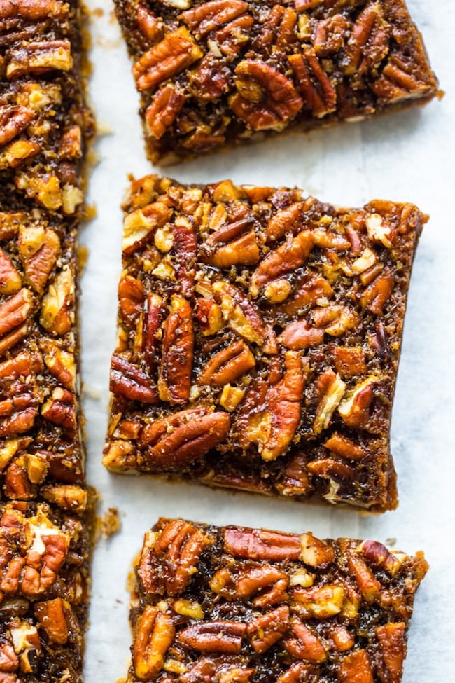 paleo vegan pecan pie bars