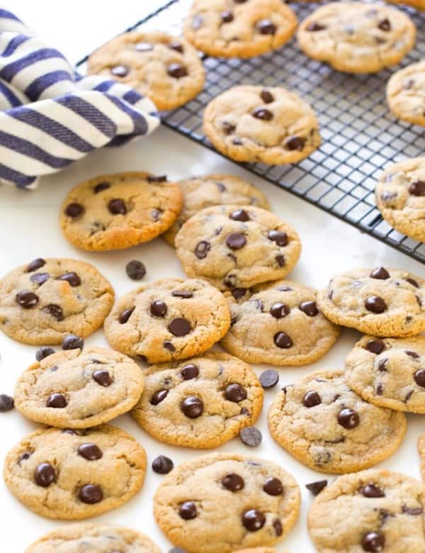 Almond Flour Chocolate Chip Cookies cookies piled