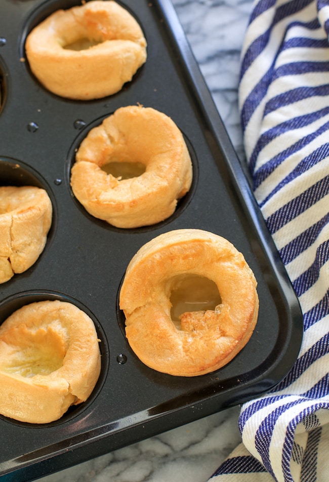 Gluten Free Yorkshire Pudding in a baking tin